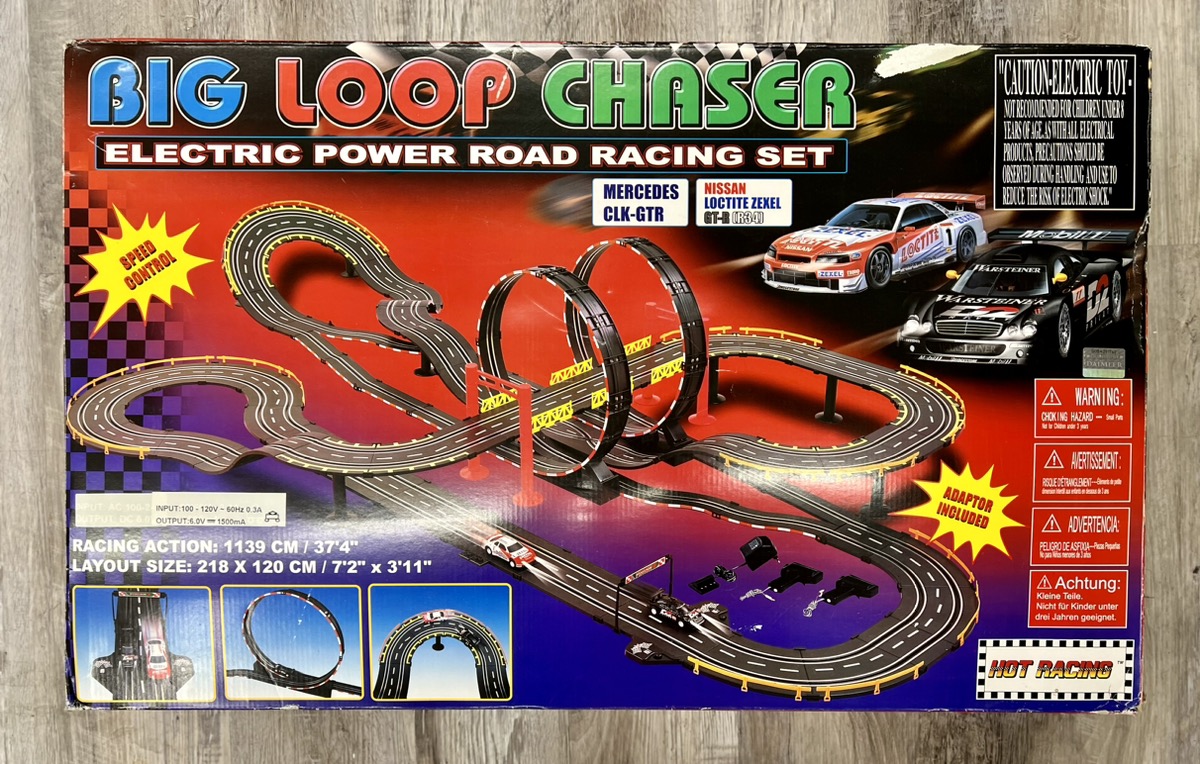 Goldenbright Big Loop Chaser Electric Slot Car Road Racing Set Brand