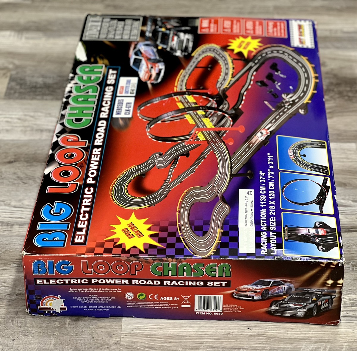 Goldenbright Big Loop Chaser Electric Slot Car Road Racing Set Brand