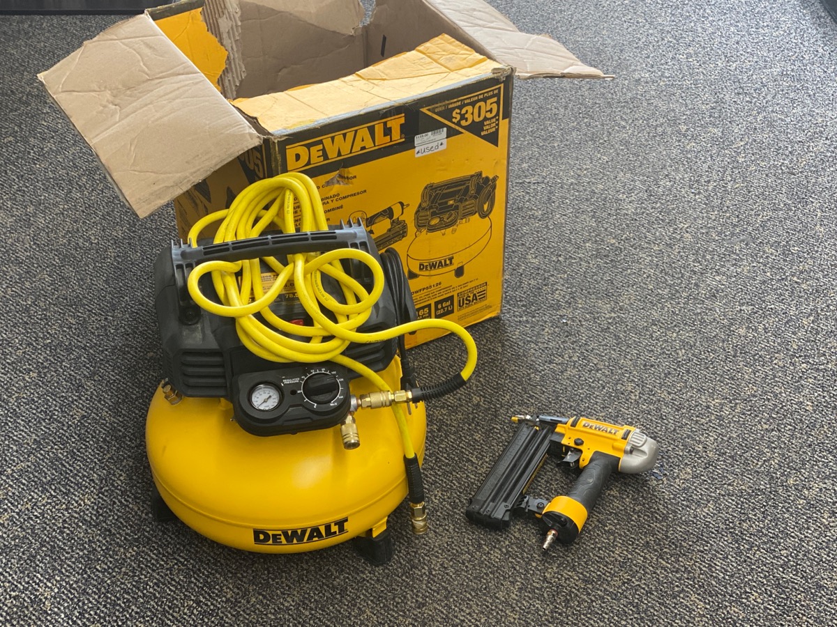 Dewalt Brad Nailer & HeavyDuty Pancake Electric Air Compressor Combo