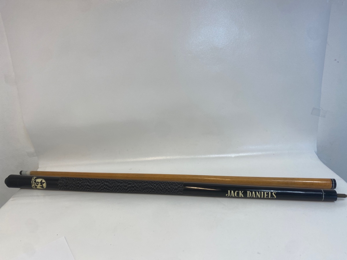 Vintage 2 Piece Jack Daniels Pool Cue / Billiard Stick 58” Good