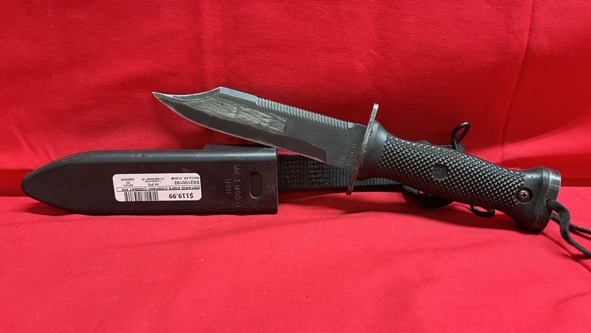 Ontario MK 3 Mod 0 Fixed Blade Survival Hunting Knife w/ Sheath Very