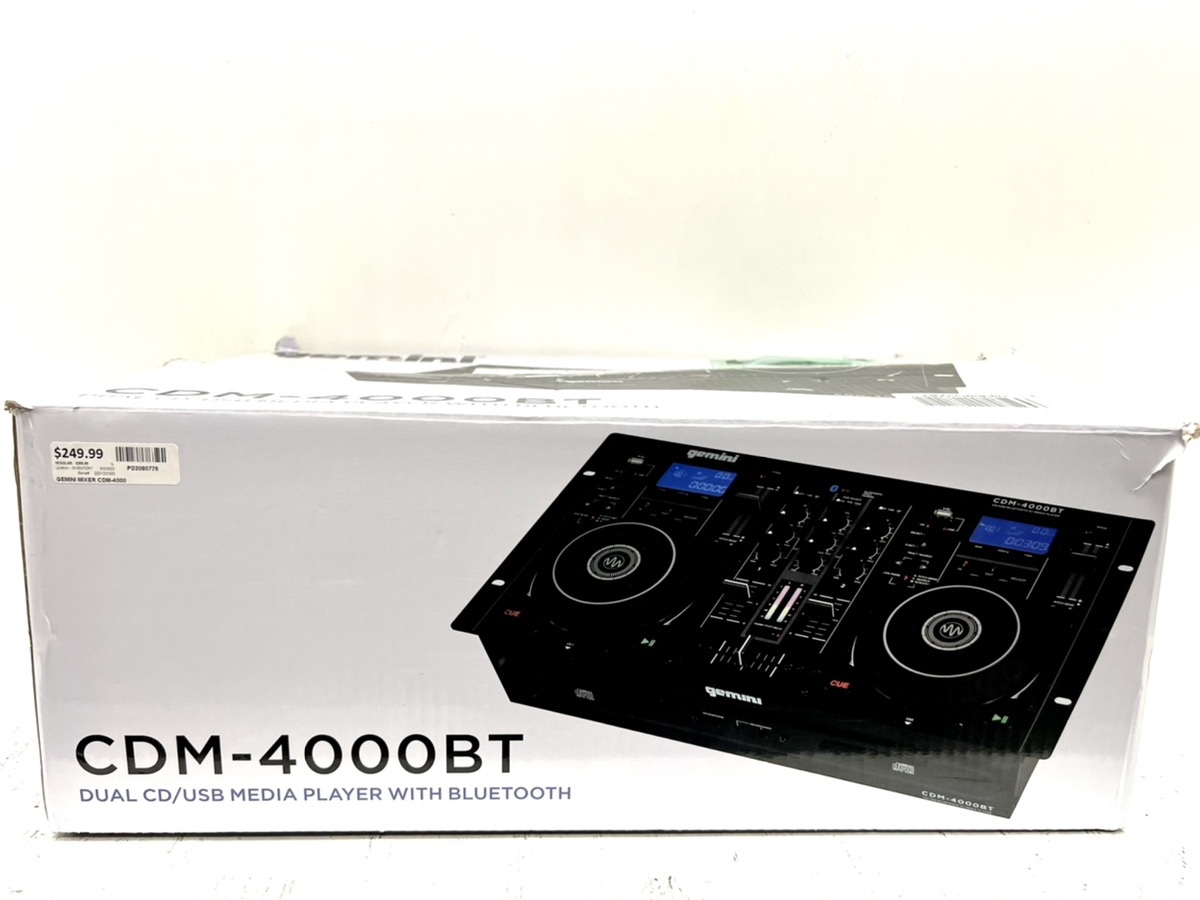 GEMINI CDM-4000BT DUAL CD/USB DJ MEDIA PLAYER W/ BLUETOOTH - Picture 1 of 6