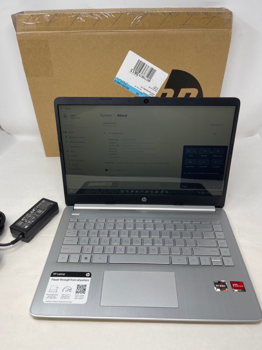 HP 14FQ0013DX 14" AMD RYZEN3 3250U 2.6GHZ 8GB 125GB SSD WIN 11 (LENKB) Very Good Sharp