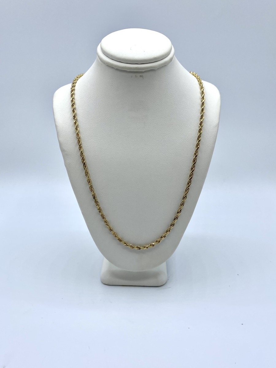 24" Gold Rope Chain 14K Yellow Gold 11.7dwt Preowned BJ's Jewelry