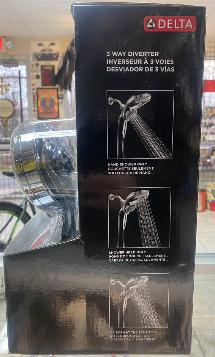 delta hydrorain 2 in 1 shower head with hand shower