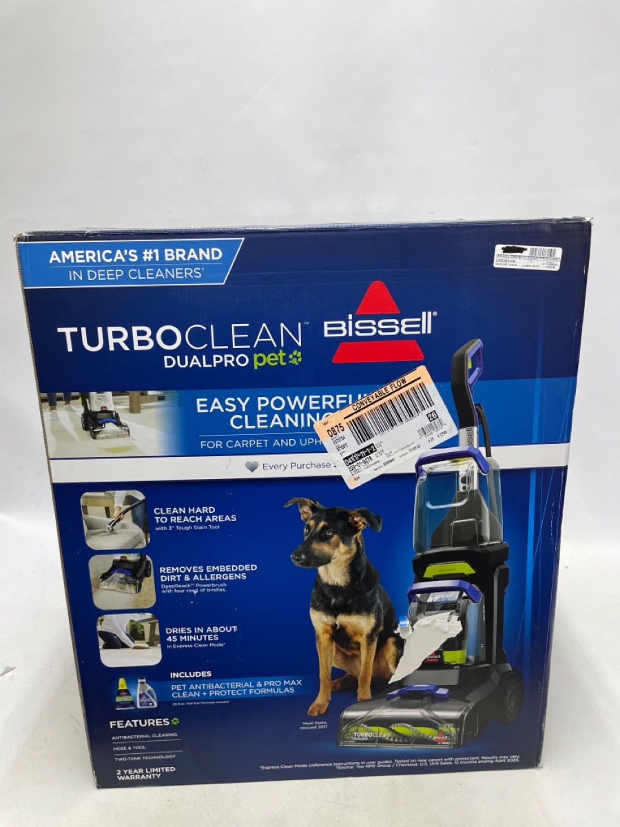 NEW IN BOX BISSELL TURBOCLEAN DUALPRO PET CARPET CLEANER SHAMPOO 3072 ...