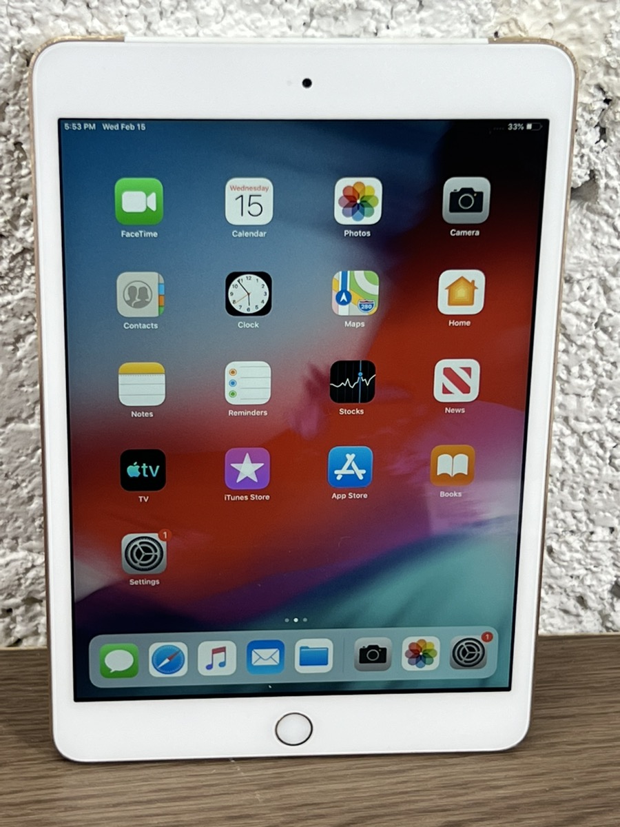 APPLE IPAD MINI 3 A1600 mh0a2ll/a 64GB WIFI+CELLULAR NO CHARGER GOLD ...