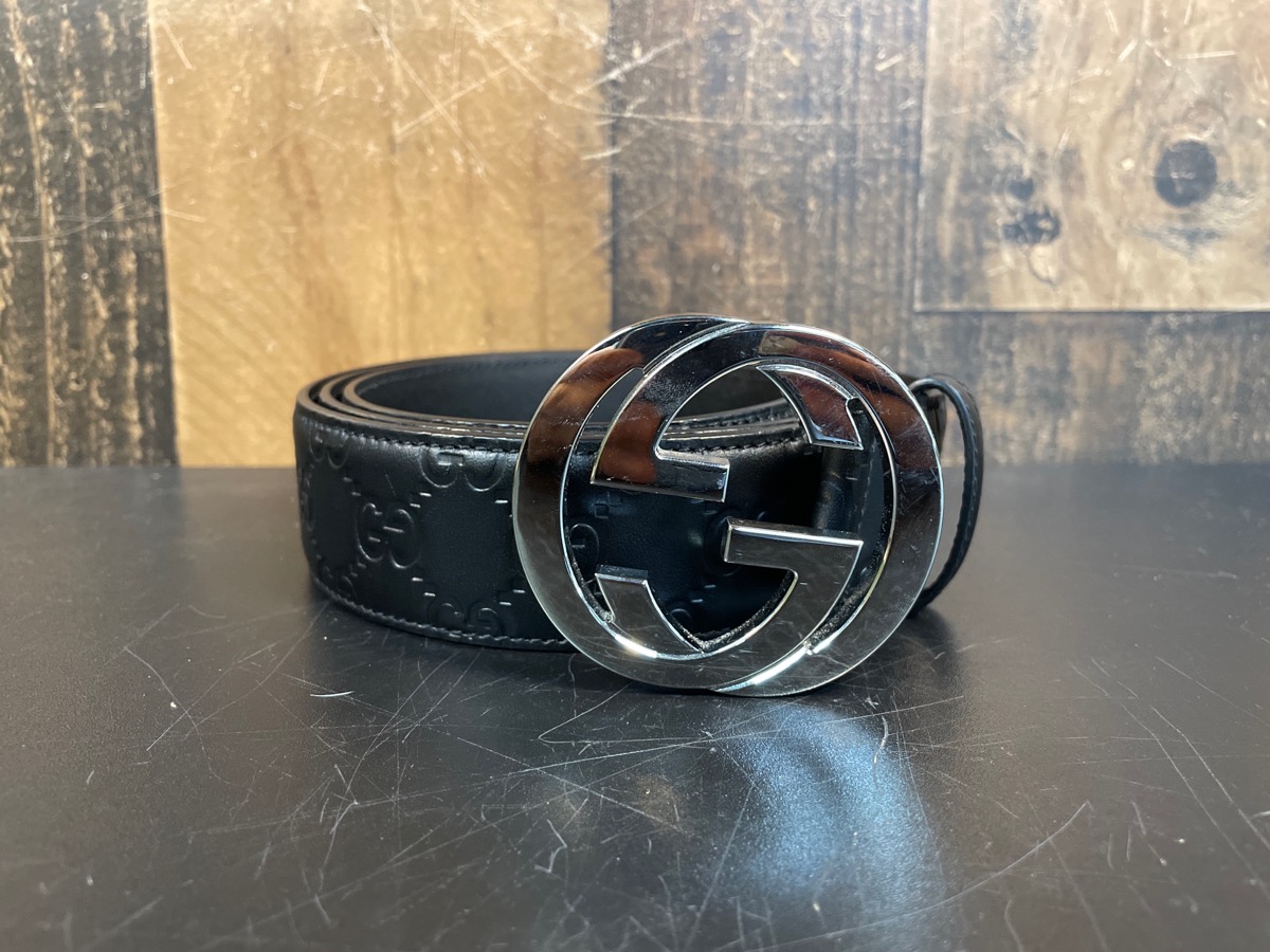 GUCCI SIGNATURE LEATHER BELT Good | Buya