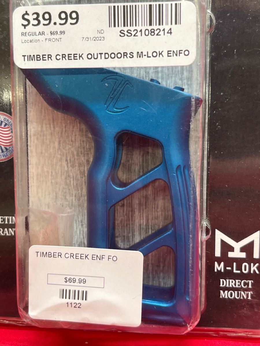 Timber Creek Outdoors MLOK Enforcer Vertical Foregrip Blue Anodized M