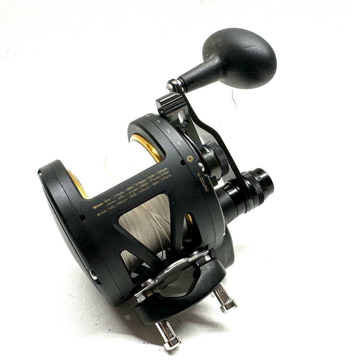 PENN FATHOM 2 SPEED LEVER DRAG FISHING REEL MODEL 40NLD2 Very Good
