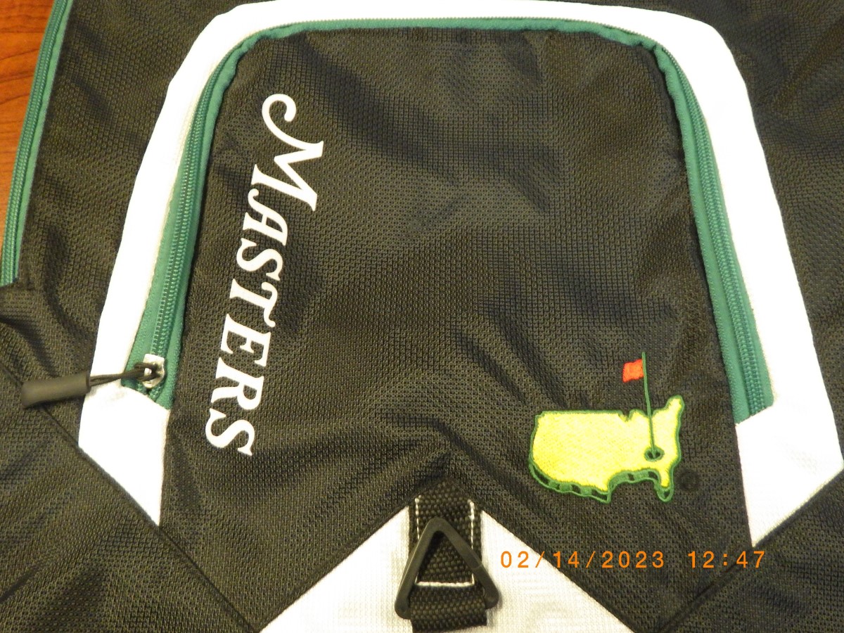 AUGUSTA NATIONAL MASTERS CINCH BAG, COLOR BLACKGREENWHITE Very Good