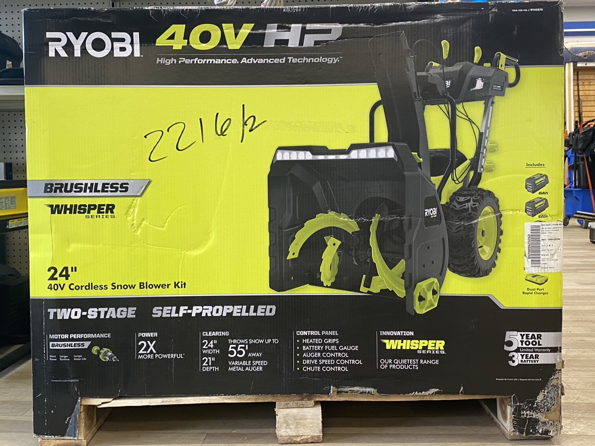 RYOBI TOOLS RY40870 24" 40V Cordless Snow Blower In Store Pick Up Only Like New Capitol City