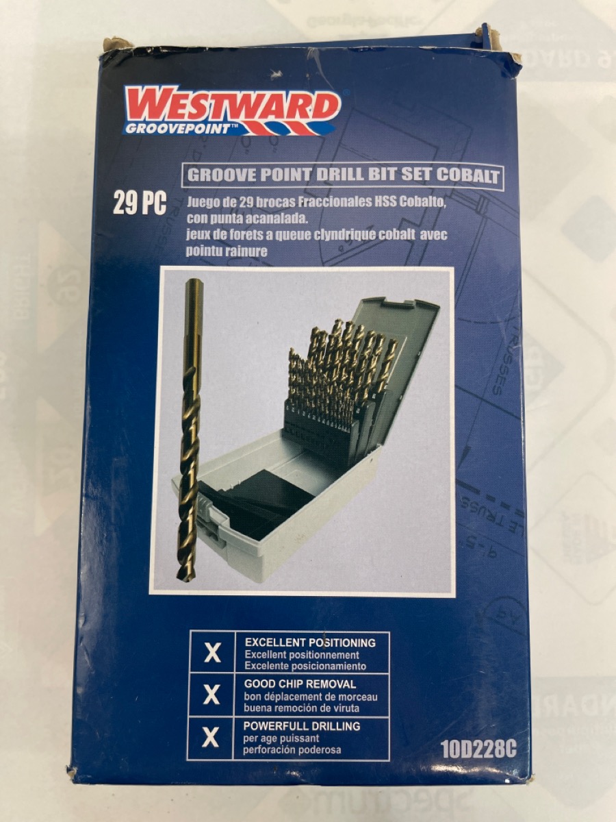 WESTWARD 10D228C GROOVE POINT DRILL BIT SET COBALT (ye) Like New Buya