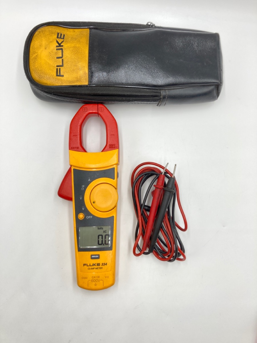 Fluke 334 600VAC DC CATIII Clamp Multi Meter Includes Fluke Leads Very ...