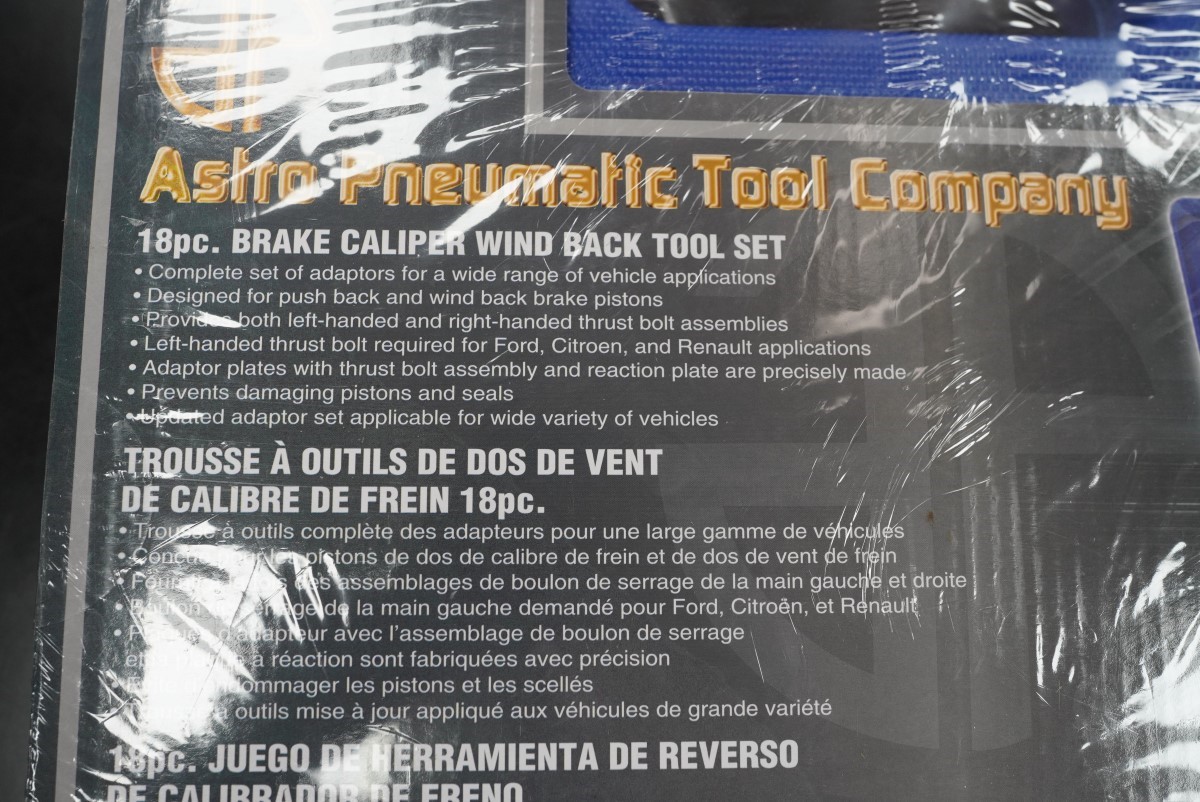 Astro Pneumatic 78618 18 Piece Brake Caliper Wind Back Tool Set Brand