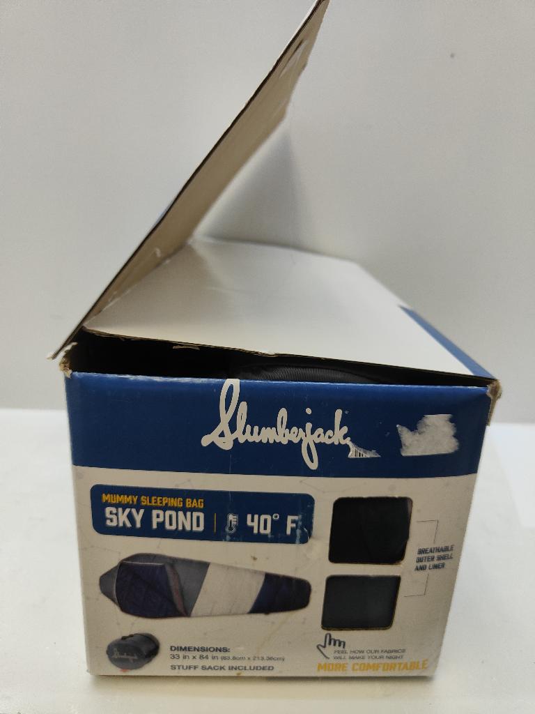 SLUMBERJACK 40 F SKY POND MUMMY SLEEPING BAG NEW IN BOX 33 X 38 INCHES