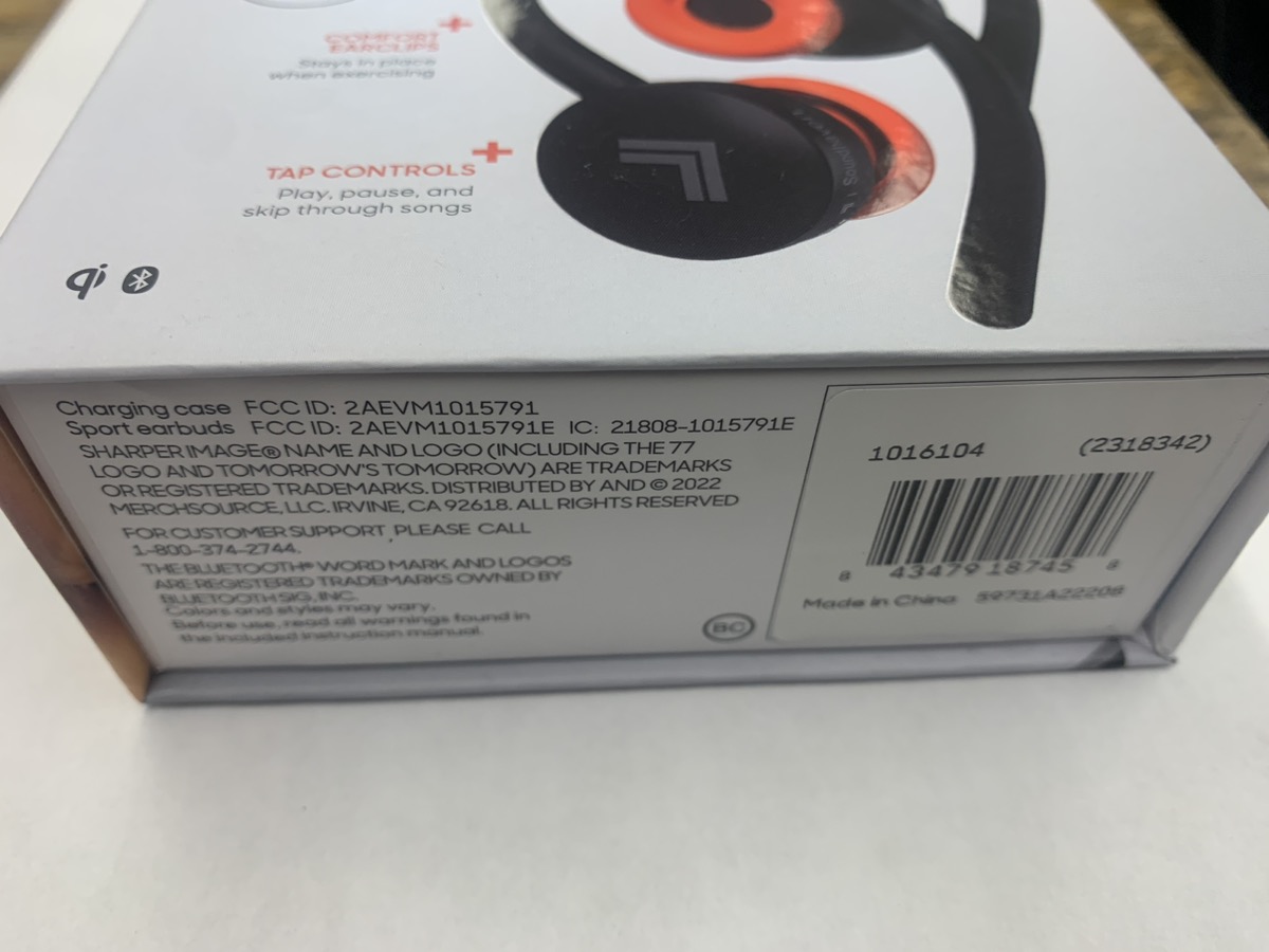 THE SHARPER IMAGE SOUNDHAVEN SPORT WIRELESS EARBUDS Brand New Capitol