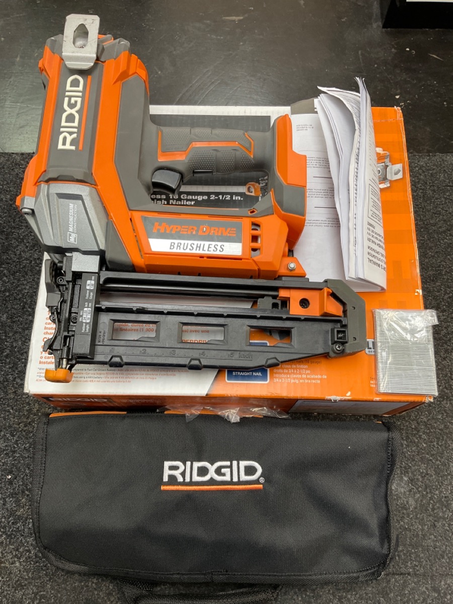 Ridgid R09892 16 gauge Straight Nailer Nail Gun Brushless Cordless 18V