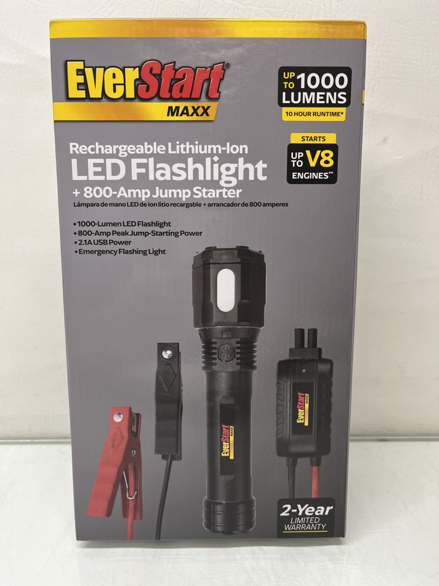 EVERSTART LED FLASHLIGHT 800 AMP JUMP STARTER Brand New Buya