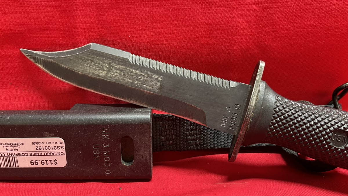 Ontario MK 3 Mod 0 Fixed Blade Survival Hunting Knife w/ Sheath Very