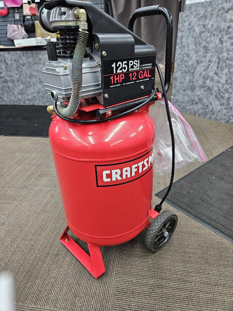 125PSI CRAFTSMAN 12 GALLON COMPRESSOR Good | Axel's Pawnshop | Spokane | WA