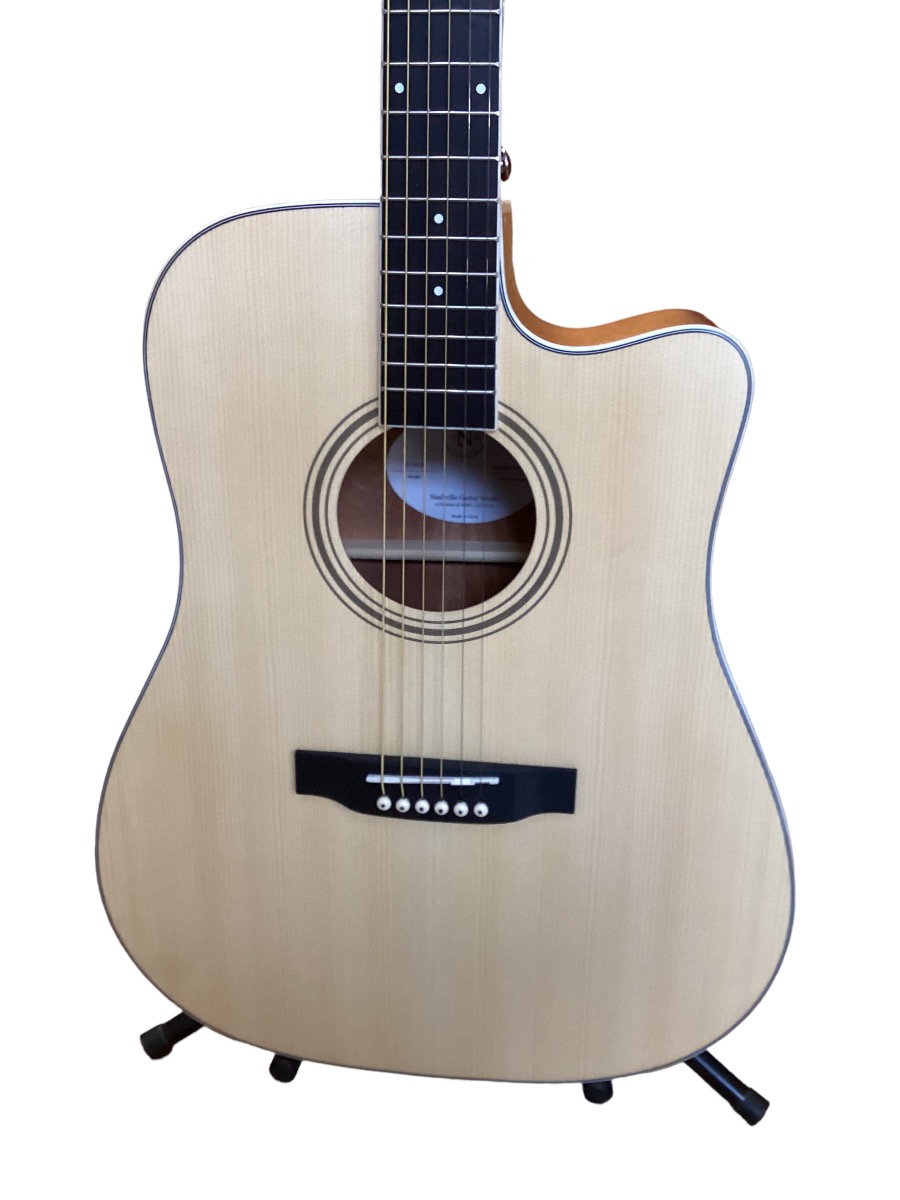 NASHVILLE GUITAR WORKS D10CE ACOUSTIC ELECTRIC GUITAR WITH CARD BOARD