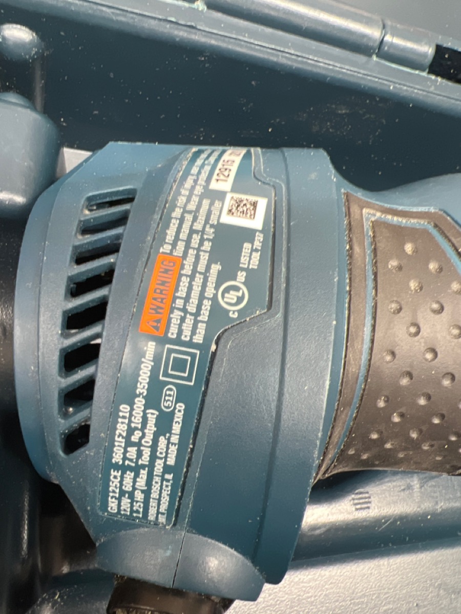 Bosch GKF125CE Corded 1.25HP Palm Router with Case Very Good River