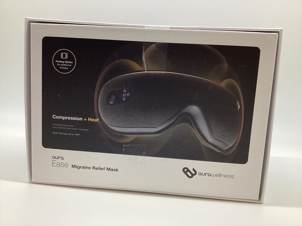 Aura Ease Migraine Relief Mask + Eye Reliever w/ Compression+ Heat Like