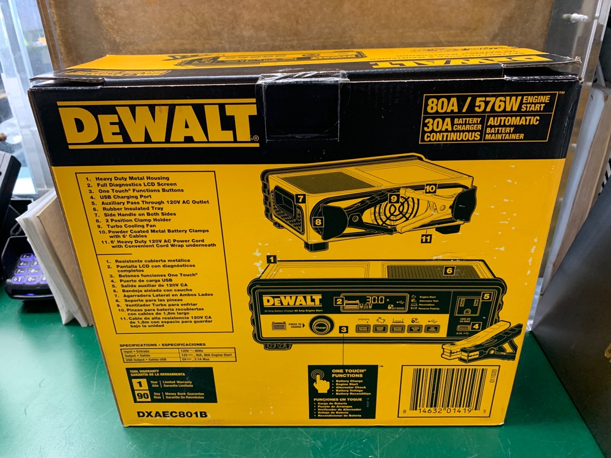 DEWALT DXAEC801B 80amp/576w Battery Charger & Maintainer Brand New Buya