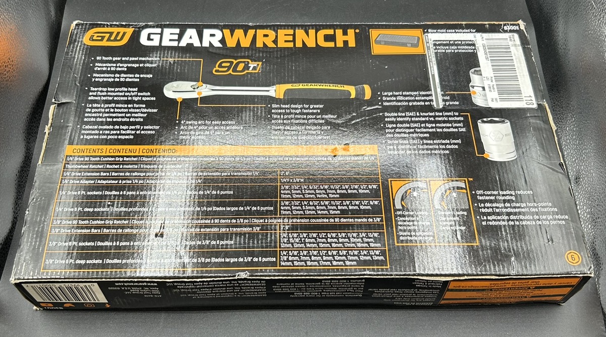 GEARWRENCH 90T 106PIECE MECHANICS TOOL SET (83001) Brand New Buya