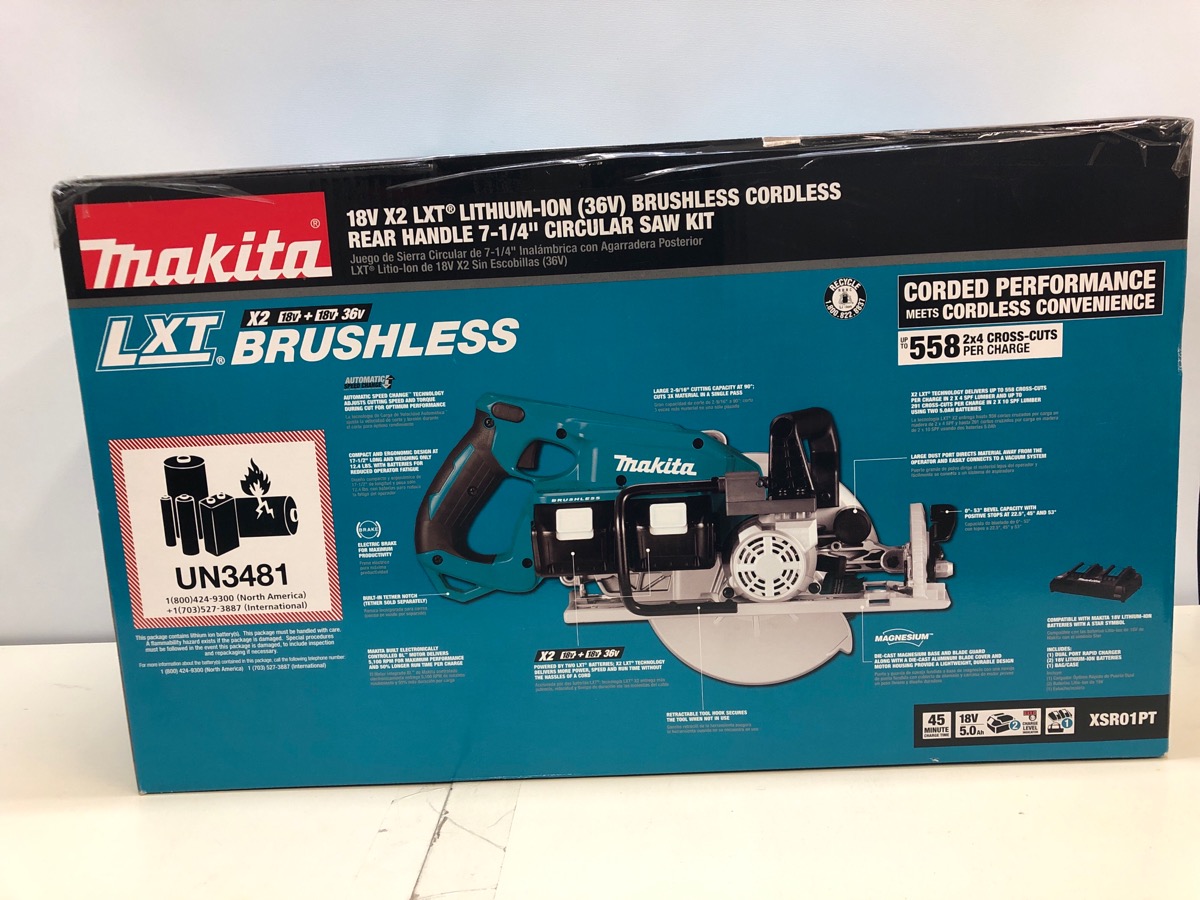 MAKITA XSR01PT 18V X2 LXT 36V BRUSHLESS REAR HANDLE 71/4' CIRCULAR SAW