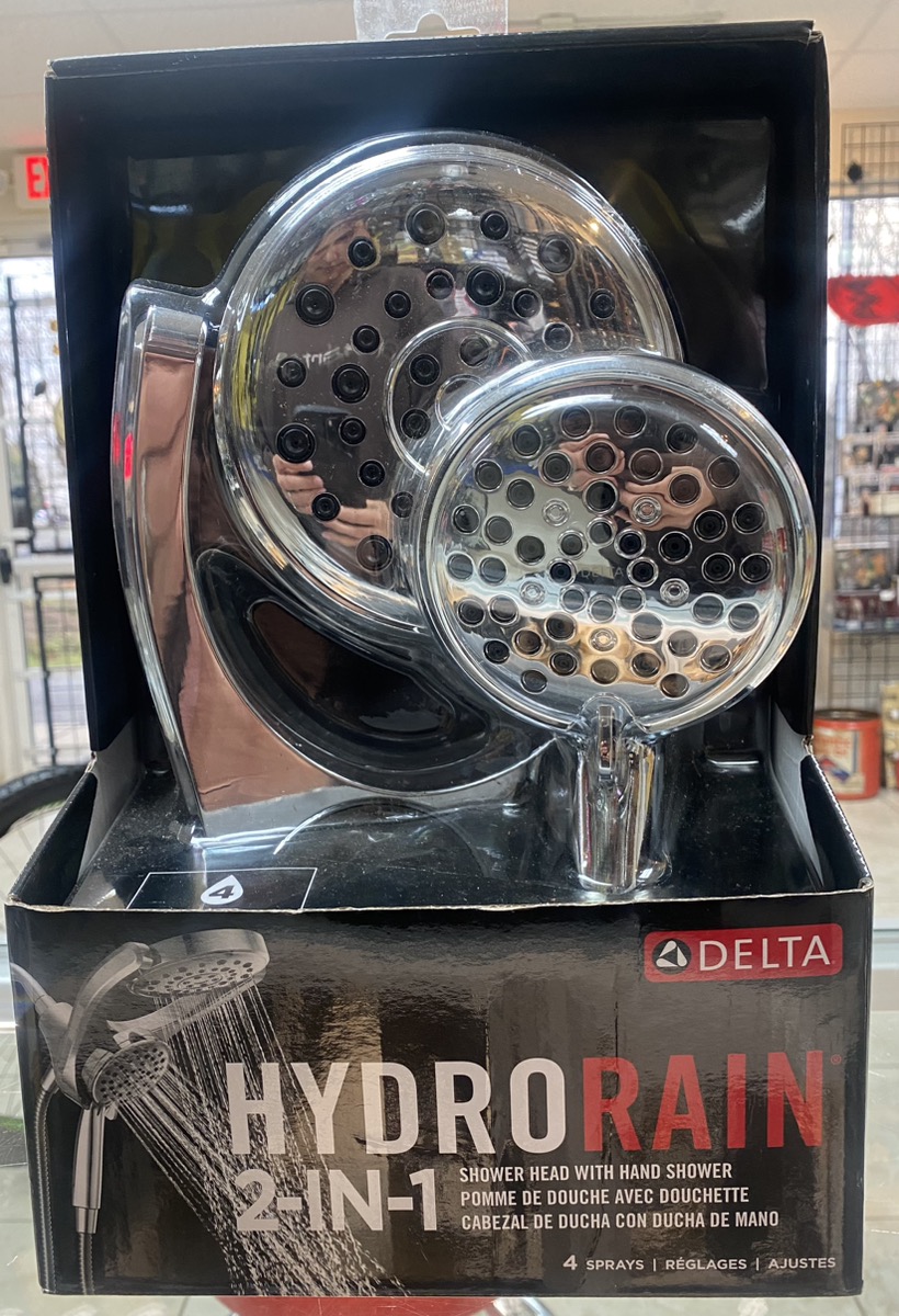 Delta Hydrorain 2 In 1 Shower Head DELTA FAUCET HYDRORAIN 2 in 1 Shower Head and hand Shower Brand New | Buya