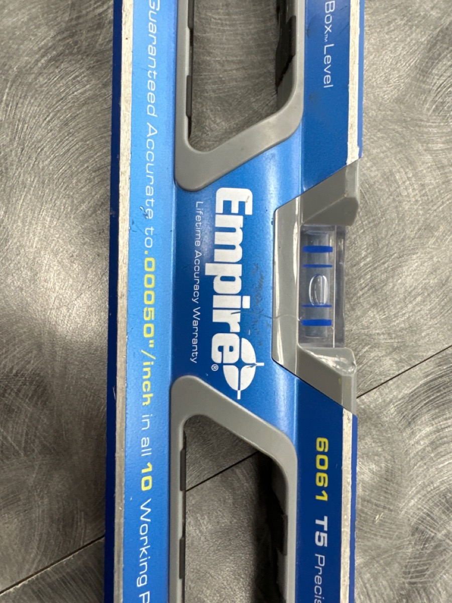 EMPIRE 6061 T5 PRECISION MILLED ALUMINUM LEVEL Acceptable Axel's