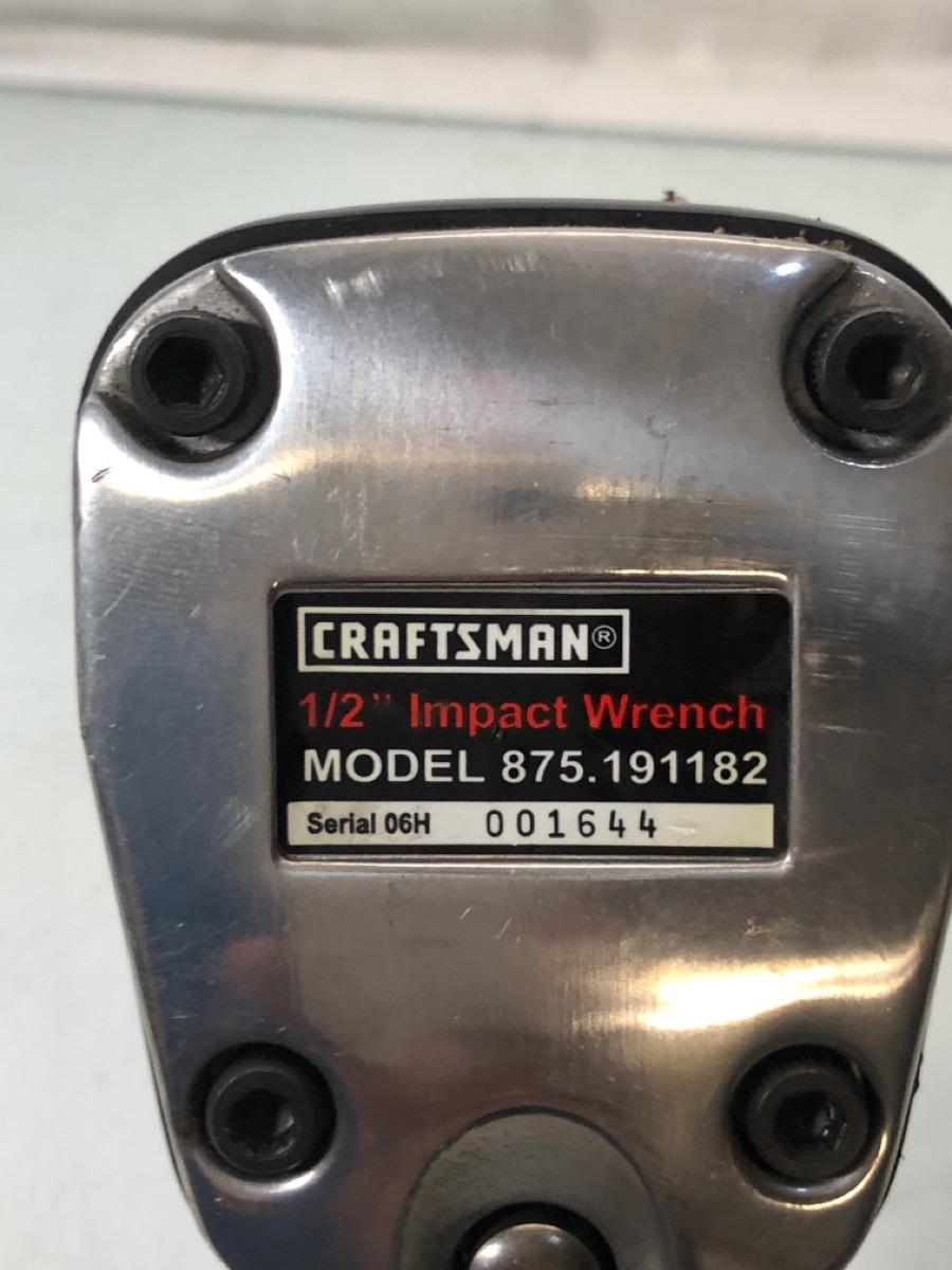 CRAFTSMAN MODEL 875.191182 1/2" PNEUMATIC IMPACT WRENCH Good Buya