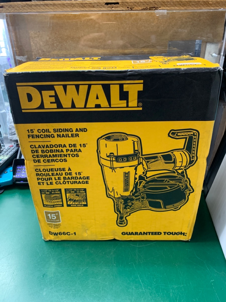DEWALT DW66C1 PNEUMATIC 15DEGREE COIL SIDING AND FENCING NAILER Brand