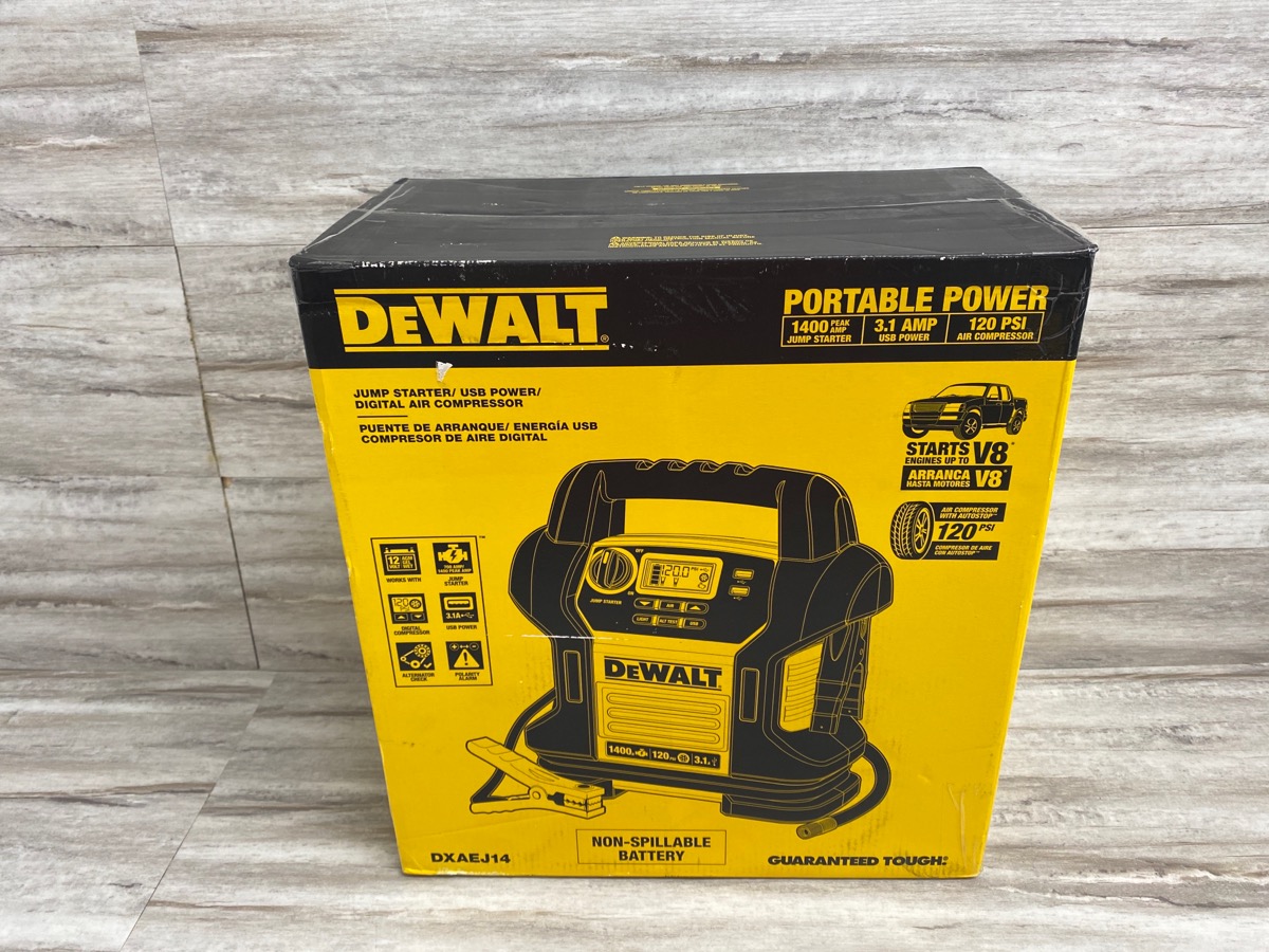 DEWALT DXAEJ14 1400 PEAK AMP PORTABLE CAR JUMP STARTER WITH DIGITAL ...