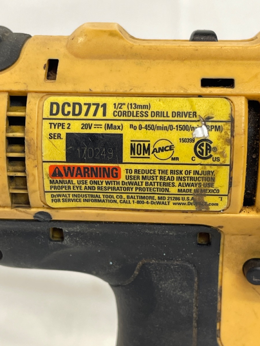 DEWALT DCD771 20V 1/2" CORDLESS DRILL/DRIVER Like New | Buya
