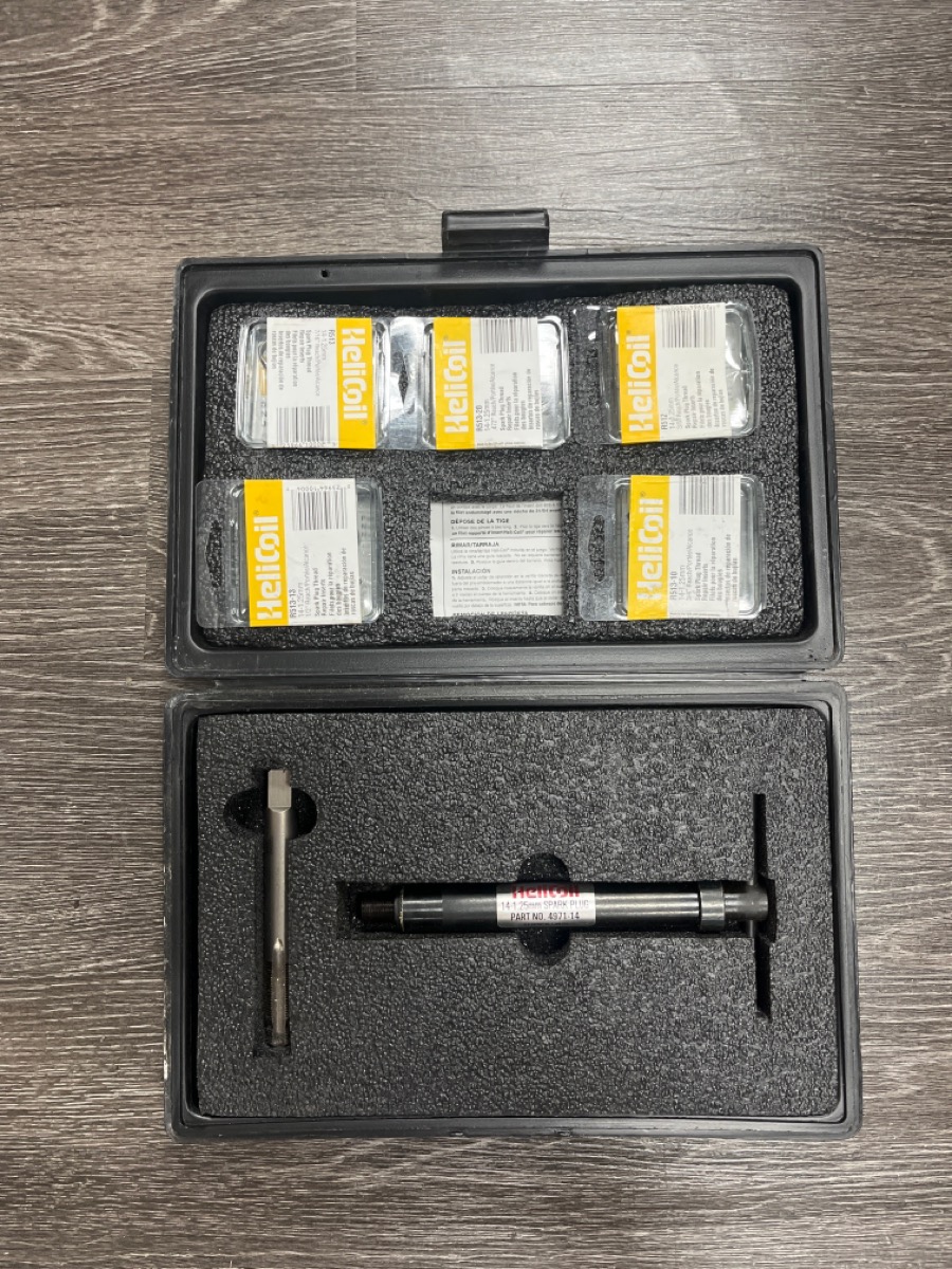 HELICOIL SPARK PLUG THREAD REPAIR KIT WITH 5 PACKS OF INSERTS Very Good