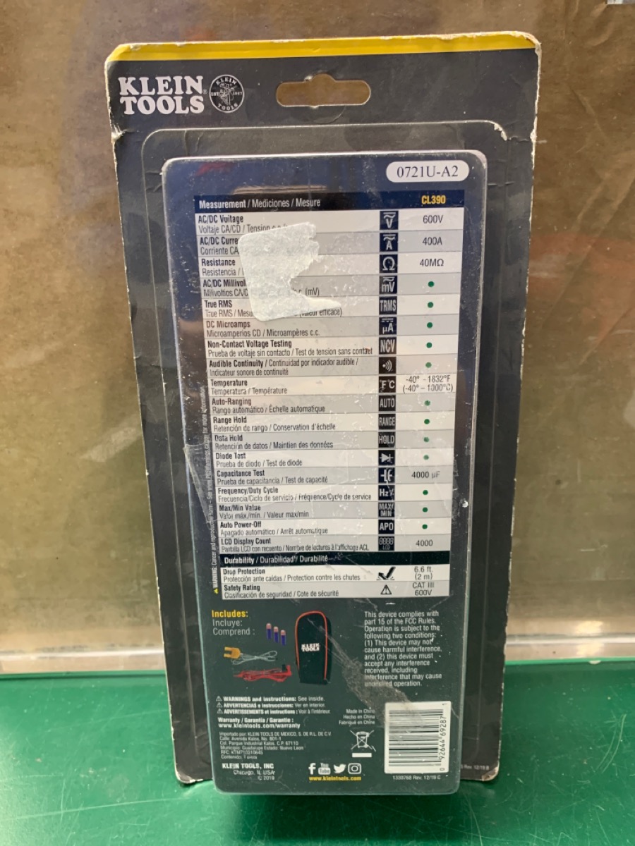 Klein Tools CL390 AutoRanging Digital Clamp Meter (CL390) Brand New Buya