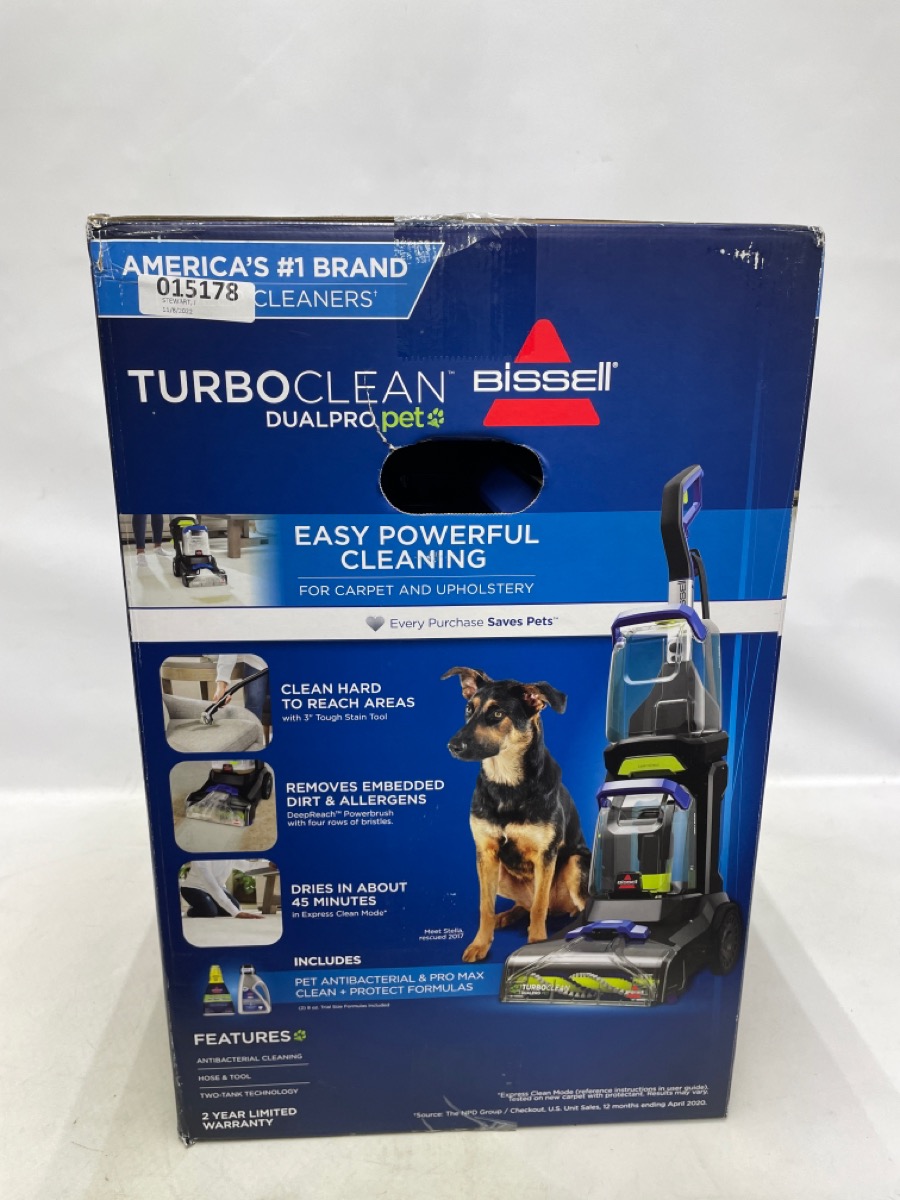 NEW IN BOX BISSELL TURBOCLEAN DUALPRO PET CARPET CLEANER SHAMPOO 3072 ...