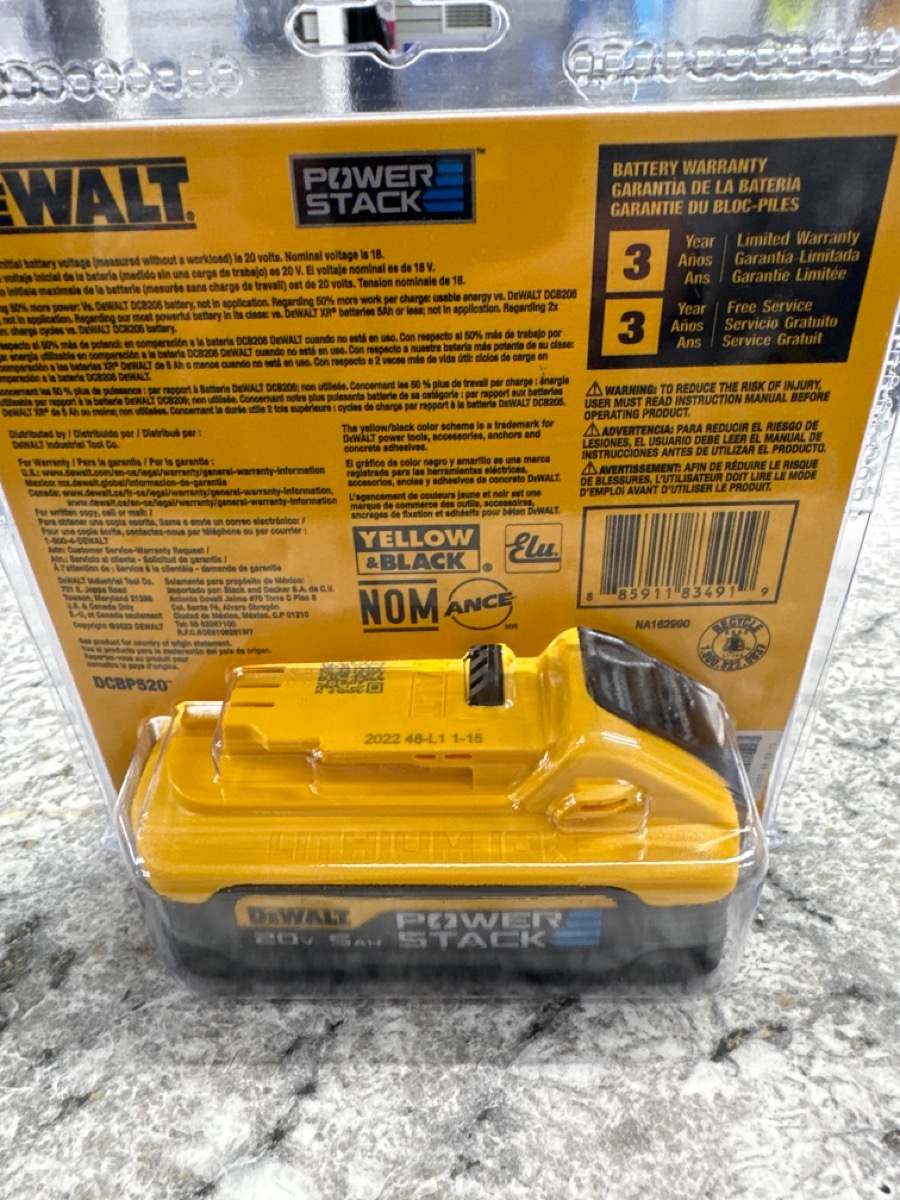 Dewalt Power Stack Battery 5ah 2-Pack DeWALT POWERSTACK 20V Max 5.0Ah ...