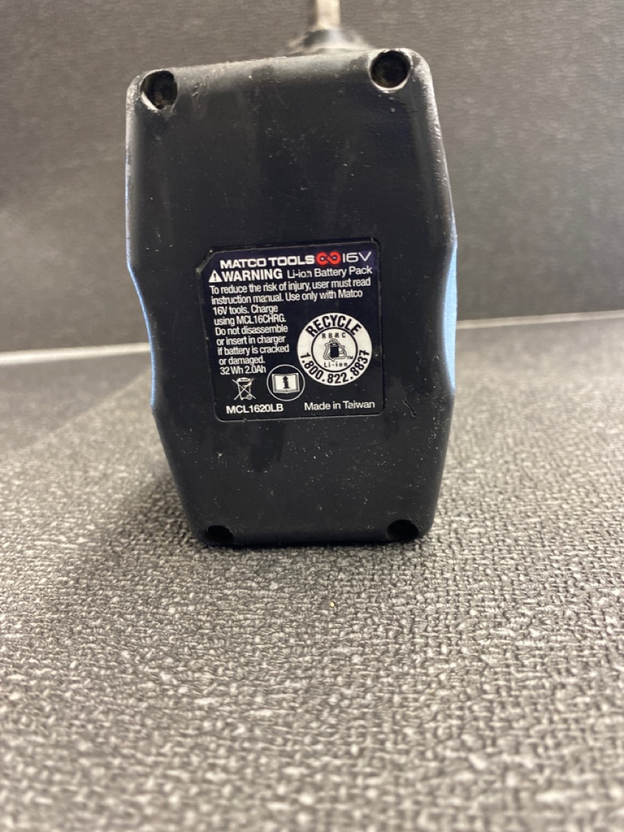 MATCO TOOLS IMPACT WRENCH & DRIVER MCL1638HPIW 1 BATTERY, NO CHARGER