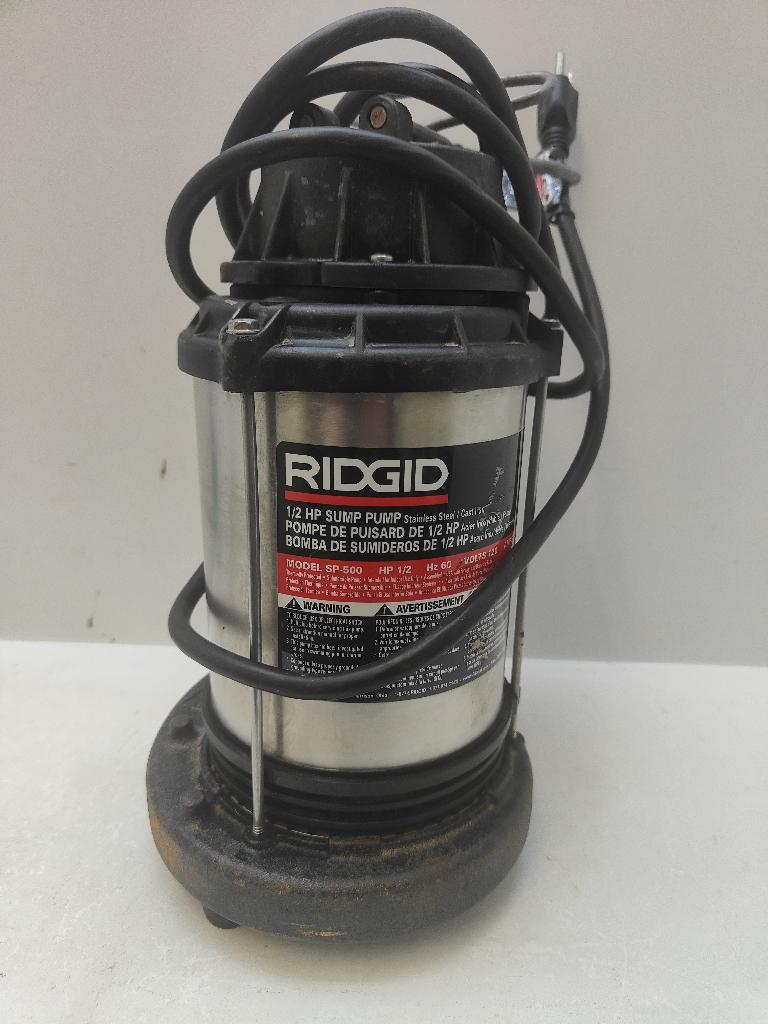 RIDGID SP500 1/2 HP Submersible Dual Suction Sump Pump Stainless