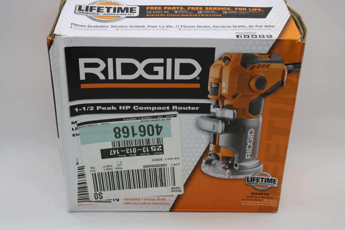 RIDGID TOOLS R24012 CORDED 1-1/2 PEAK HP COMPACT ROUTER Like New | A OK ...