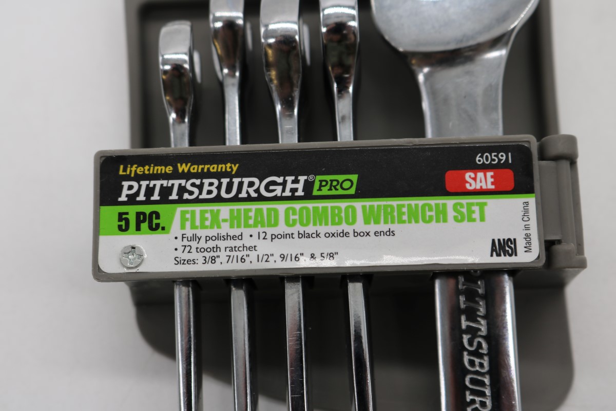PITTSBURGH TOOLS 60591 5PC SAE FLEXHEAD COMBO WRENCH SET Brand New Buya