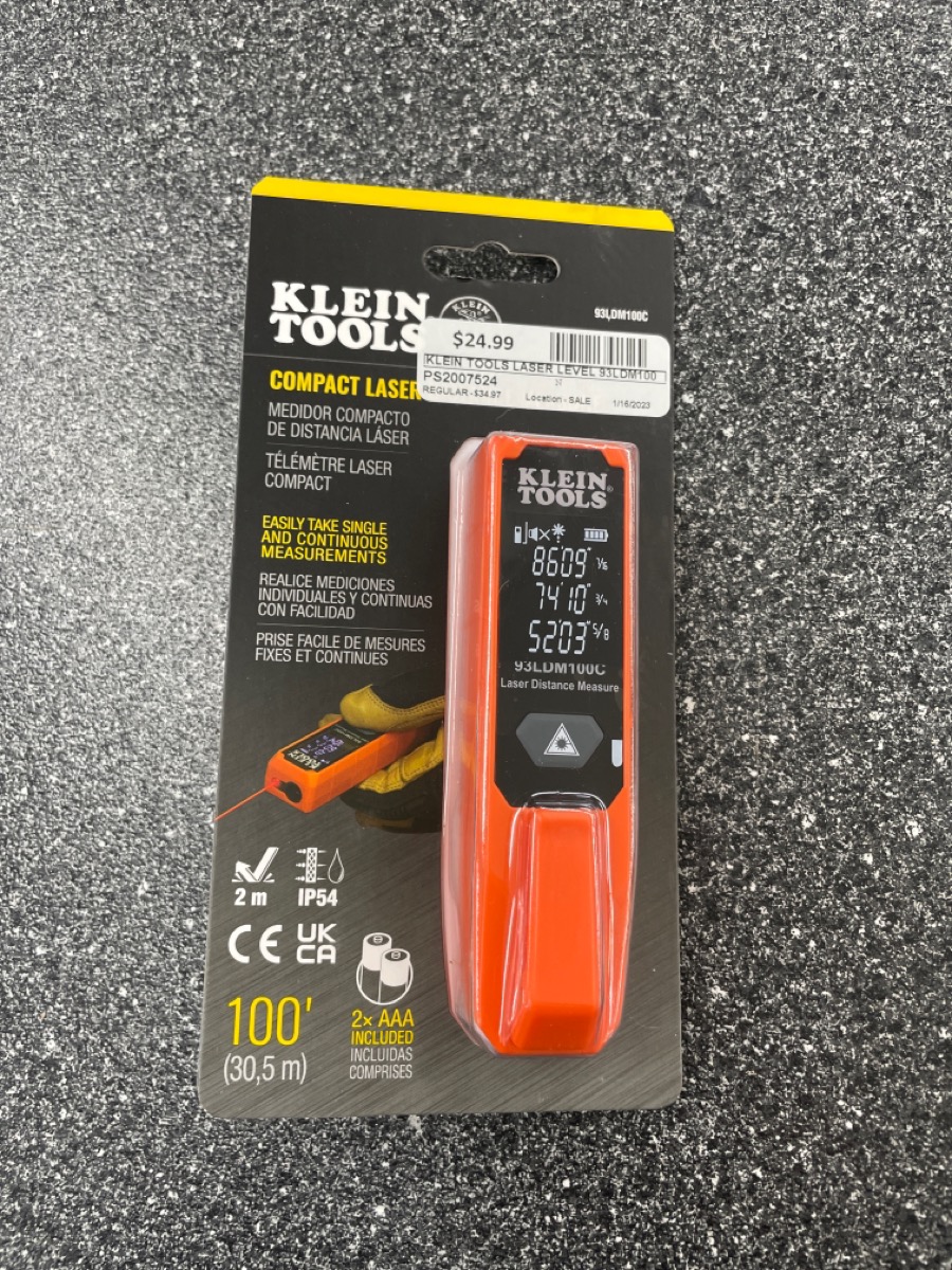 Klein Tools Compact Laser Distance Measure 93LDM100C Brand New Buya
