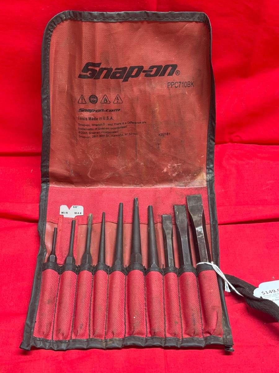 Snapon PPC710BK 11Piece Punch & Chisel Set Complete w/ Pouch Very
