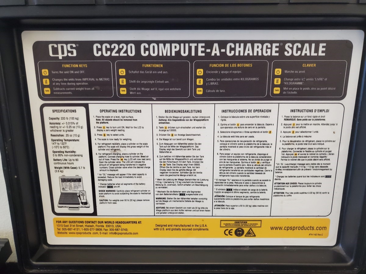 CPS CC220 COMPUTEACHARGE SCALE Good Buya