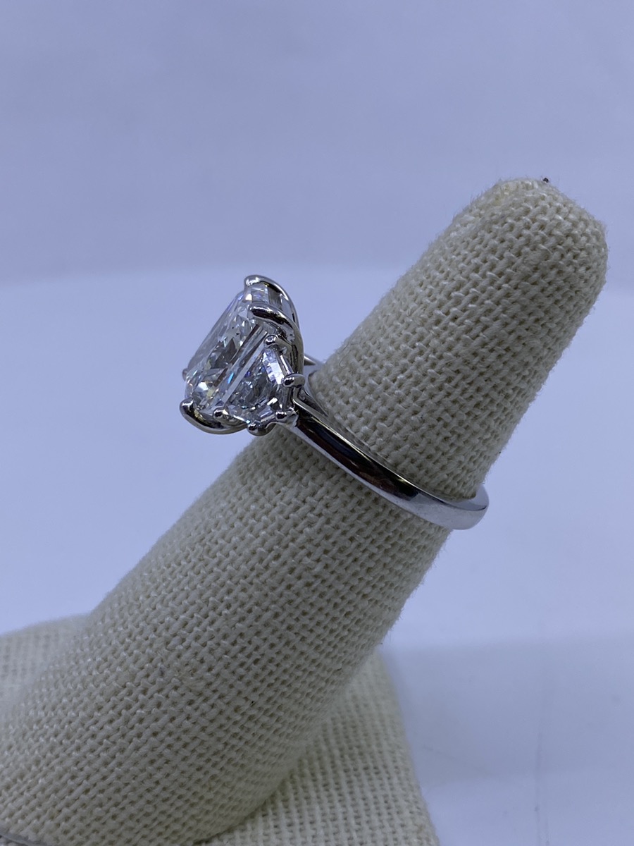 Lady's Platinum-Diamond Ring Guard 3 Diamonds 5.47 Carat T.W. 950 ...