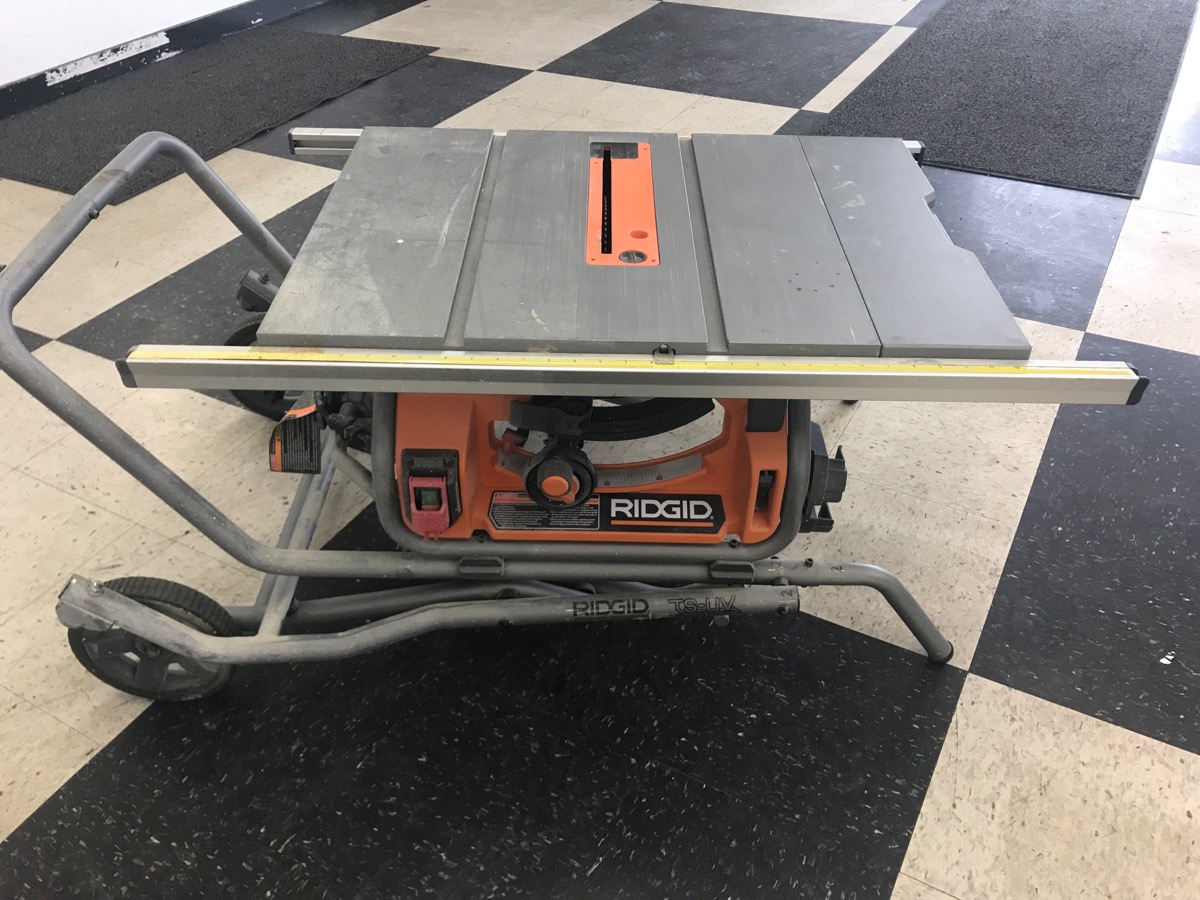 Ridgid Tools Table Saw R4514 10 Table Saw With Folding Wheel Stand Good Buya